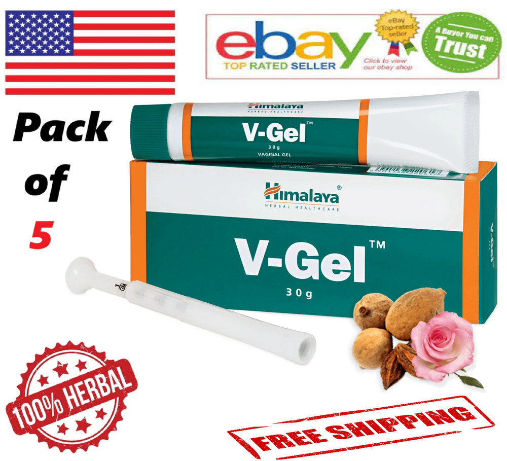 5x Himalaya V-Gel For Quells Infections, Relieves Symptoms 100% Herbal 30g Each