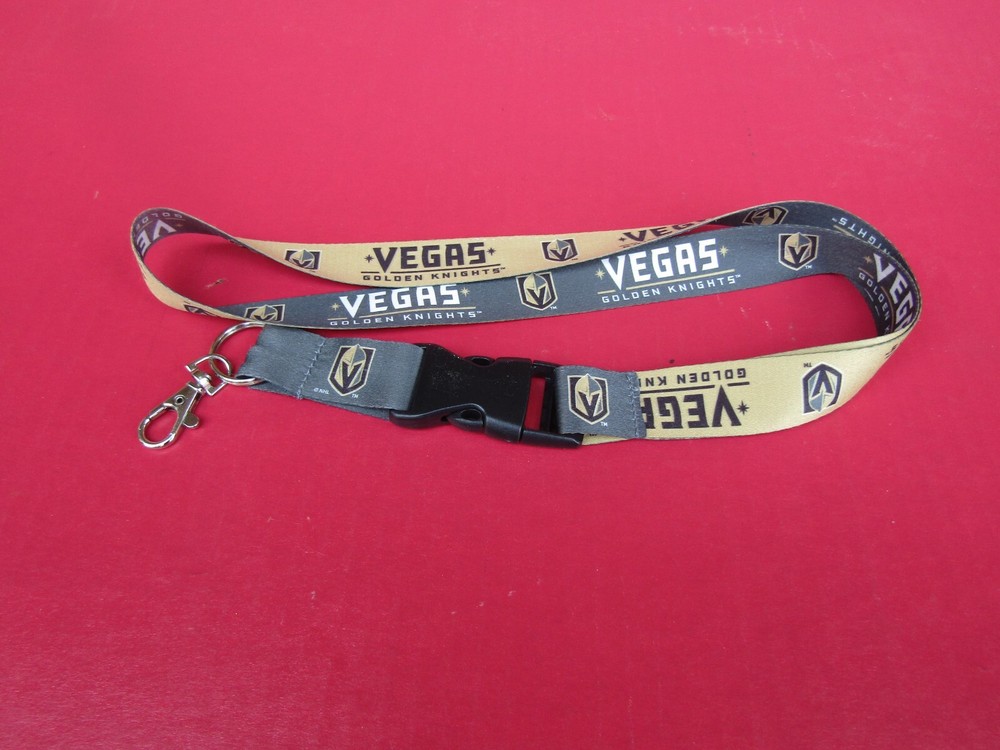 LAS VEGAS GOLDEN KNIGHTS Wordmark Lanyard Detachable Buckle Key Ring Gold Black