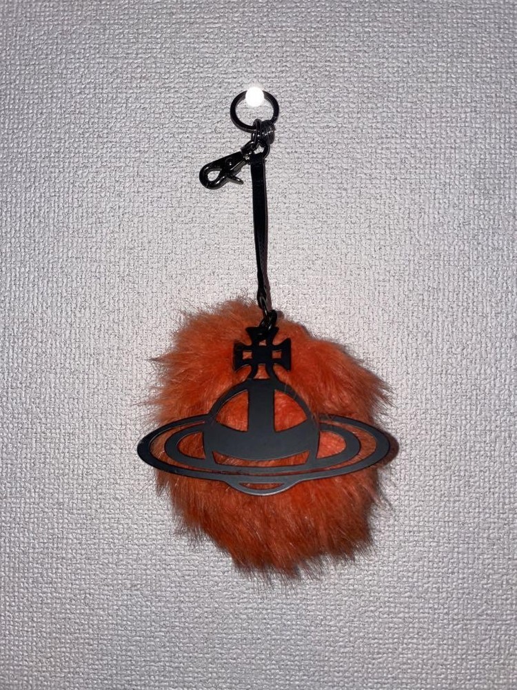 Vivienne Westwood Y2K Orange Plush Fur Tokyo Faith Keychain Vintage Pre-Owned