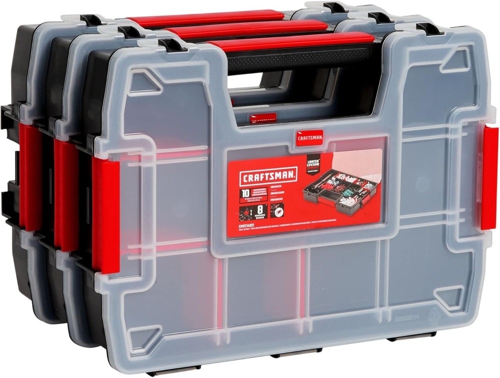 CRAFTSMAN Storage Organizer, Small Parts Organizer, 3-Packs with 10-Compartments