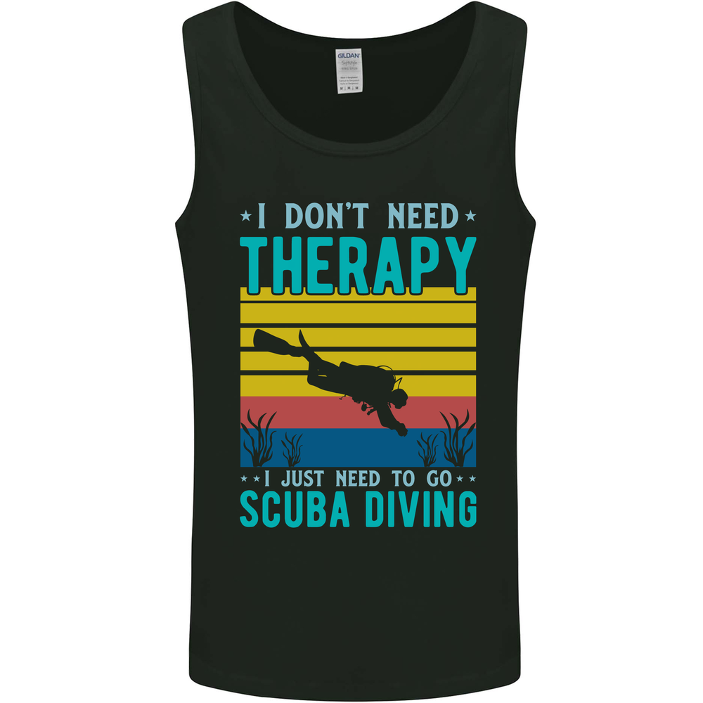 Scuba Diving Therapy Funny Diver Mens Vest Tank Top