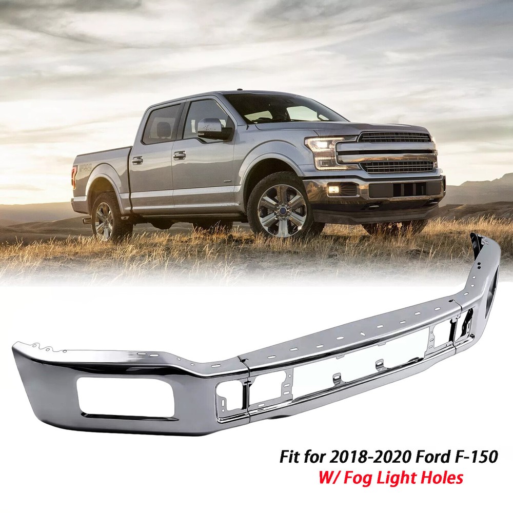 Fit For 2018-2020 Ford F150 Pickup Truck Front Bumper Face Bar w/ Fog Light Hole