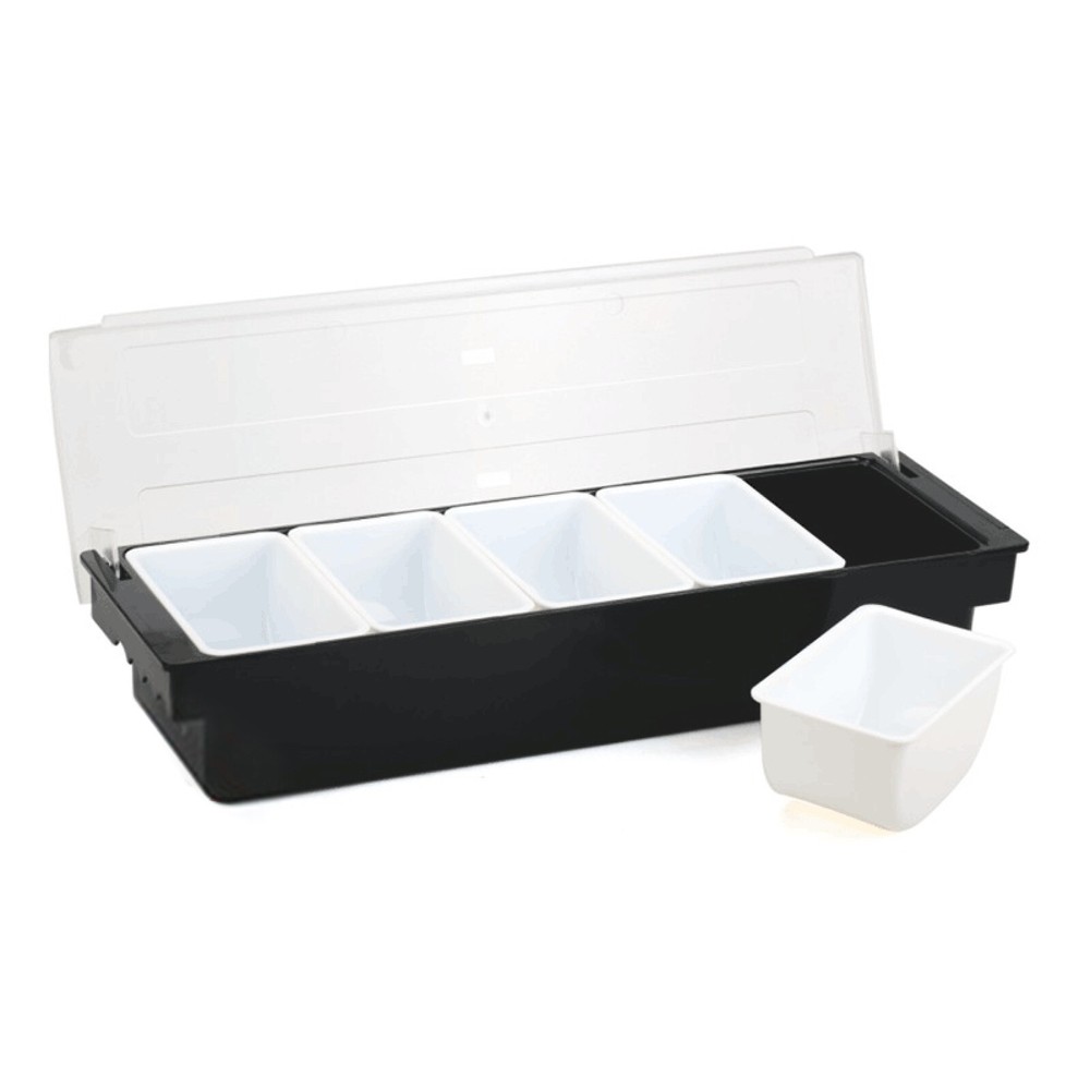 Chilled 5-Compartment Condiment Caddy for Salad Bar & Food Service