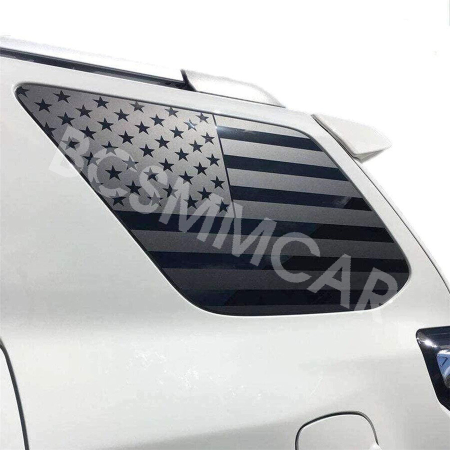 Fit For 2003-2009 Toyota 4Runner Rear Window American Flag Decal Sticker Trim