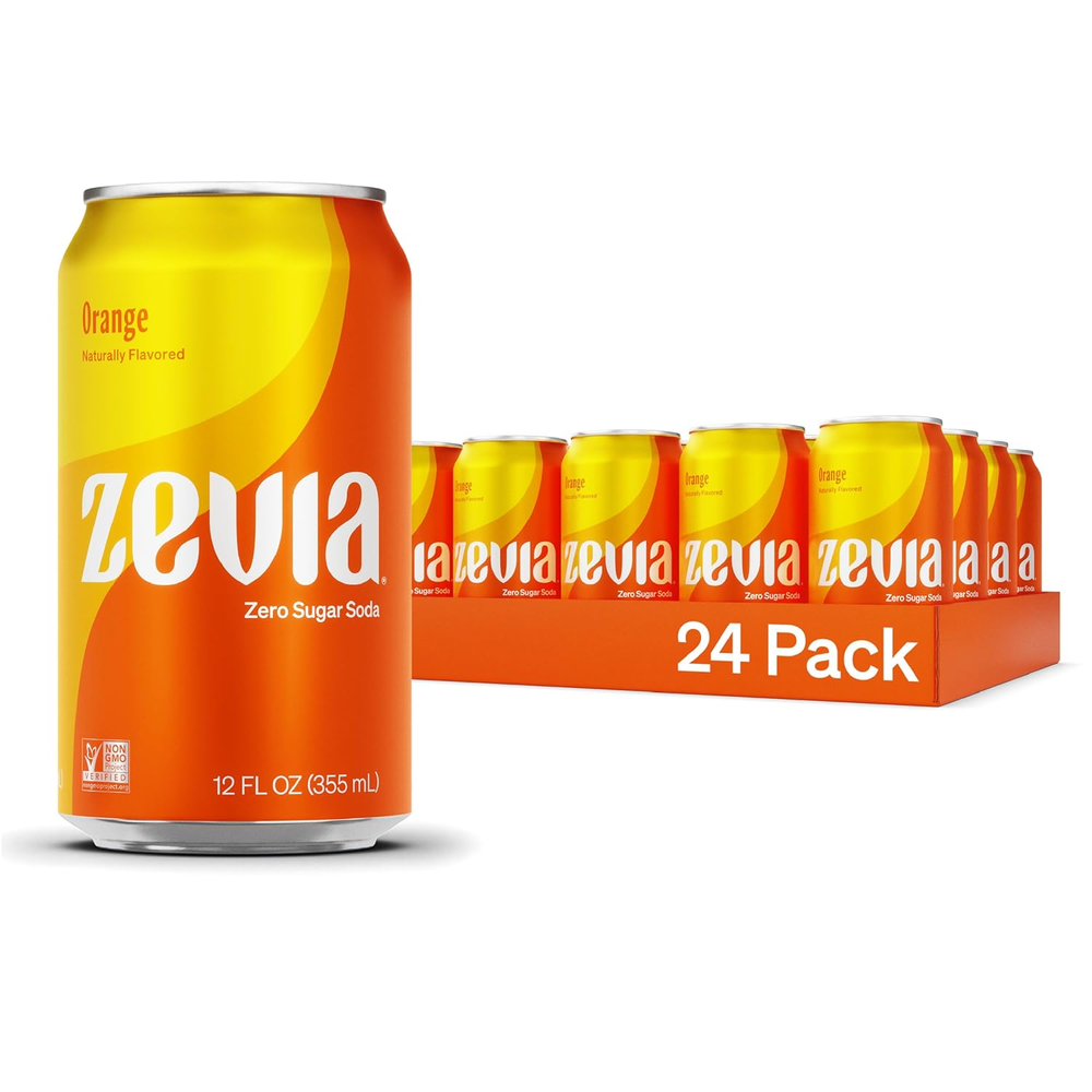 Zero Sugar, Orange Soda, Caffeine Free, 12 Fl Oz Cans (Pack of 24)