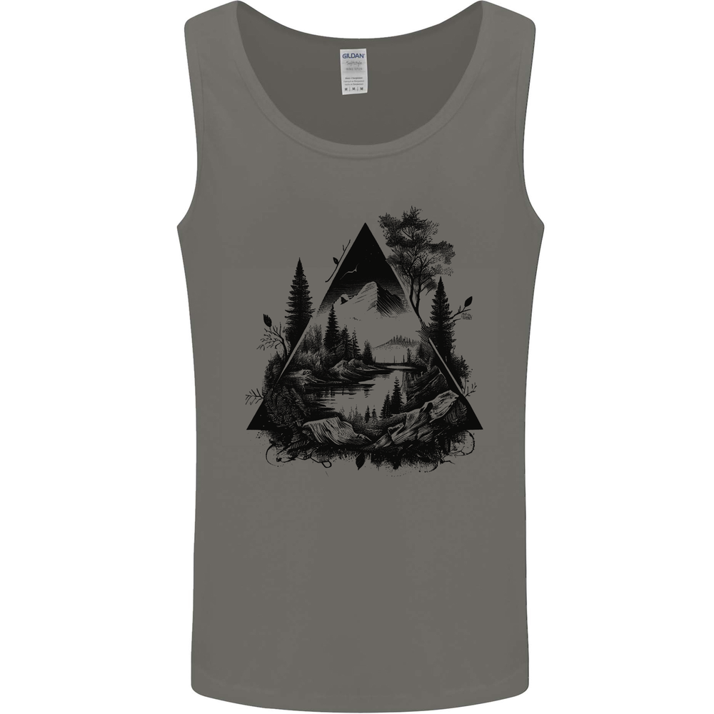 Abstract Outdoors Camping Bushcraft Hiking Trekking Mens Vest Tank Top