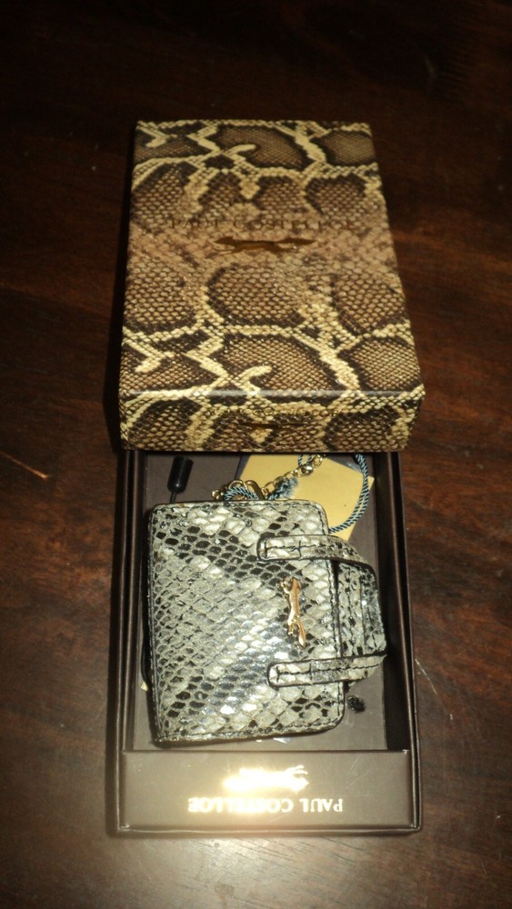 Paul Costelloe Snakeskin Print Leather Key Fob Bag Charm 6.5cm x 5cm
