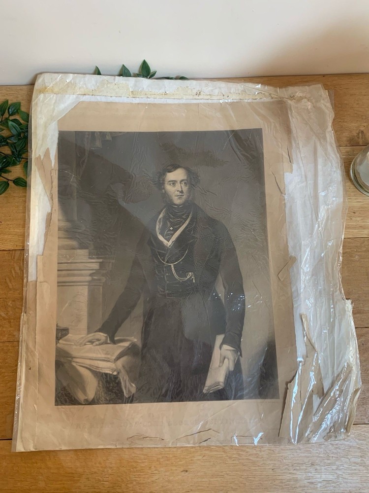 Antique Engraving Lord George Cavendish Bentinck (1802-1848) (after Samuel Lane)