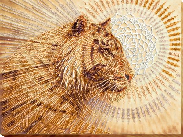 Bead embroidery kit Defender needlework kit Art canvas beadwork pattern