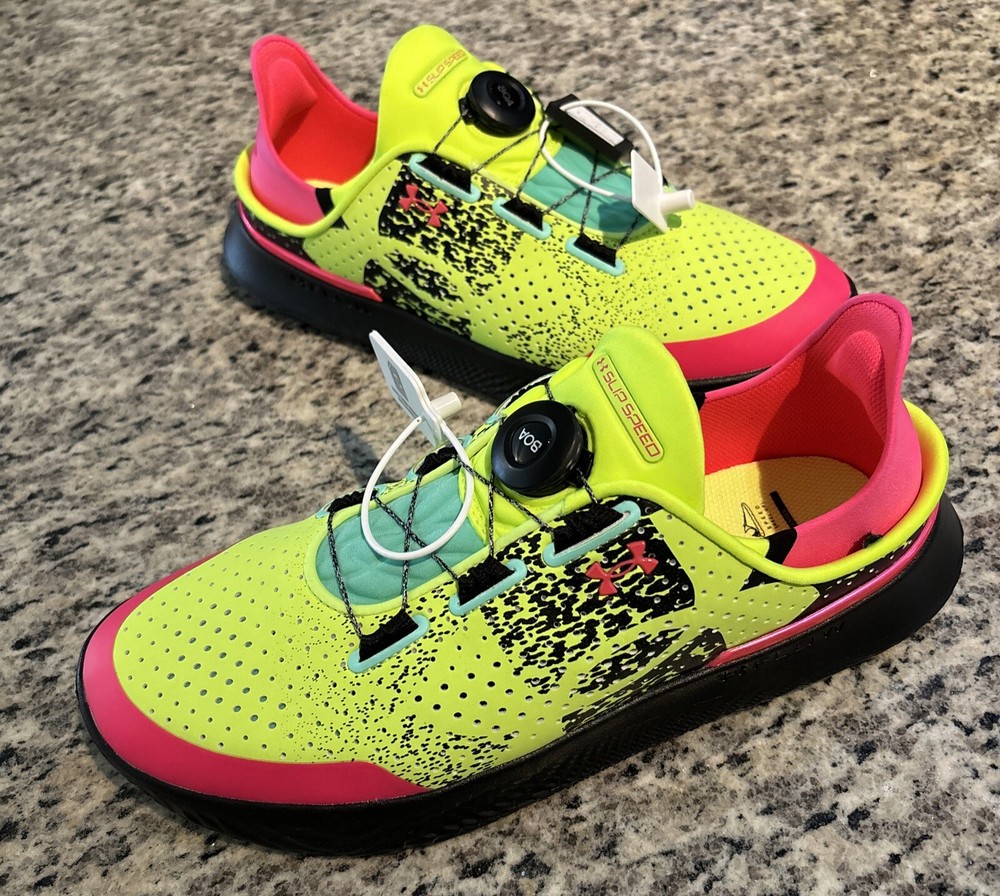Under Armour Slipspeed Training Shoes Men Size 9.5 US Lime Surge Black