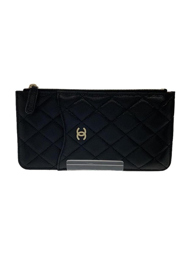 Chanel Black Caviar Matelassé Phone Wallet Card Holder Pre-Owned