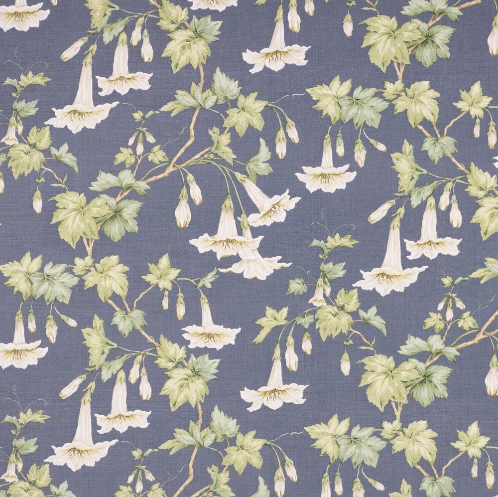 COLEFAX AND FOWLER CURTAIN FABRIC DESIGN Yvette 3.4 METRES NAVY BLUE 100% LINEN