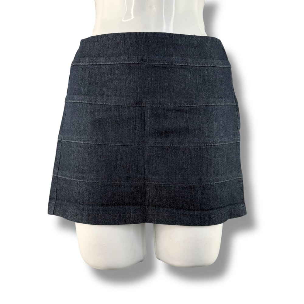 Y2K Blue Denim Mini Skirt with Zip Size M 90s Streetwear