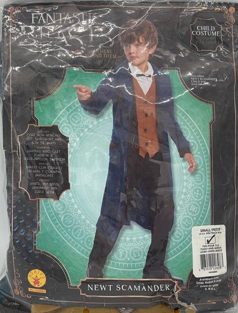 Rubies FANTASTIC BEASTS Newt Scamander WIZARD Costume CHILD SMALL 3-4 Halloween