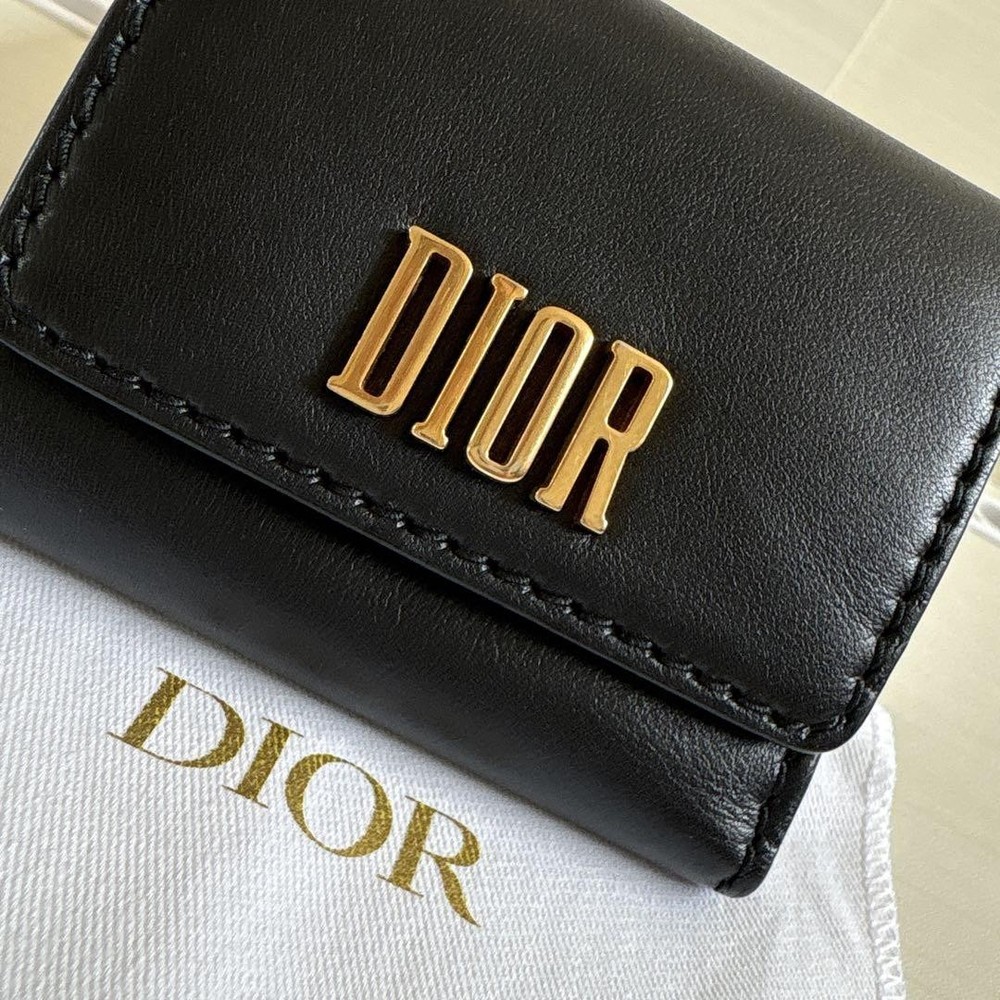 Dior Black Leather Trifold Wallet Preowned Luxury Authentic