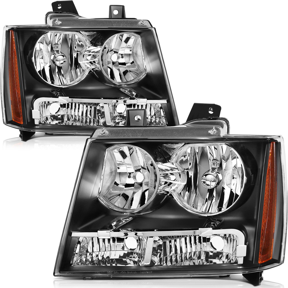 For 2007-2014 Chevy Avalanche Headlight Assembly Passenger Driver Headlamps Pair