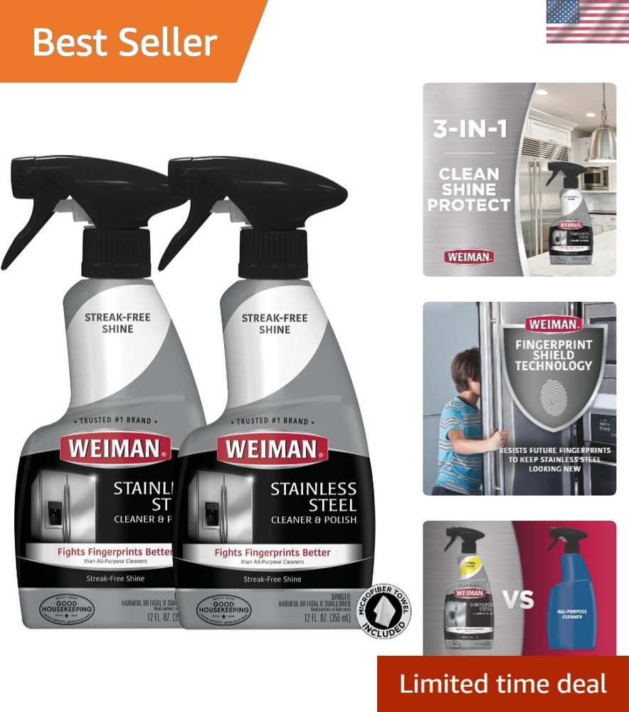 Stainless Steel Cleaner Polish Removes Fingerprints and Water Marks