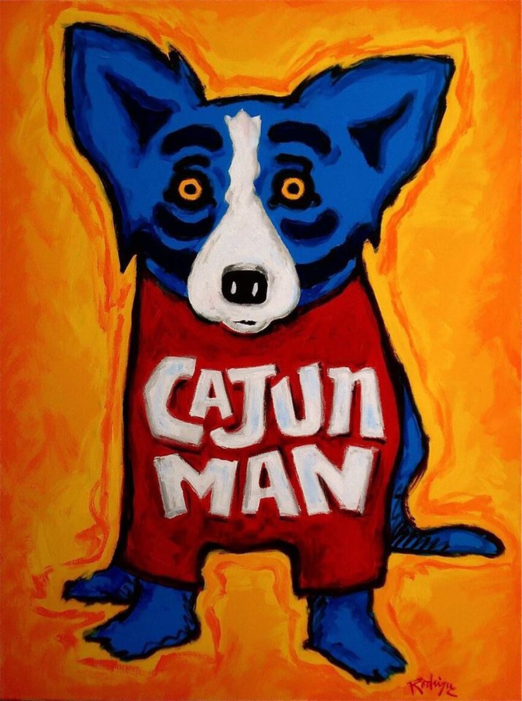 Blue Dog Home Wall Art Decor Animals Poster Painting HD Print on Canvas