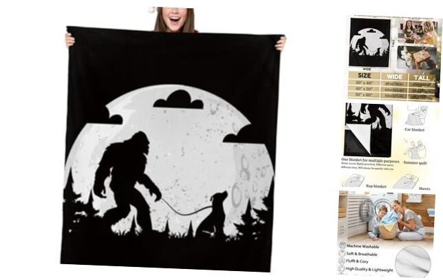 Throw Blankets Plush Fuzzy Cozy Warm Flannel Fleece Bigfoot Blanket for Couch