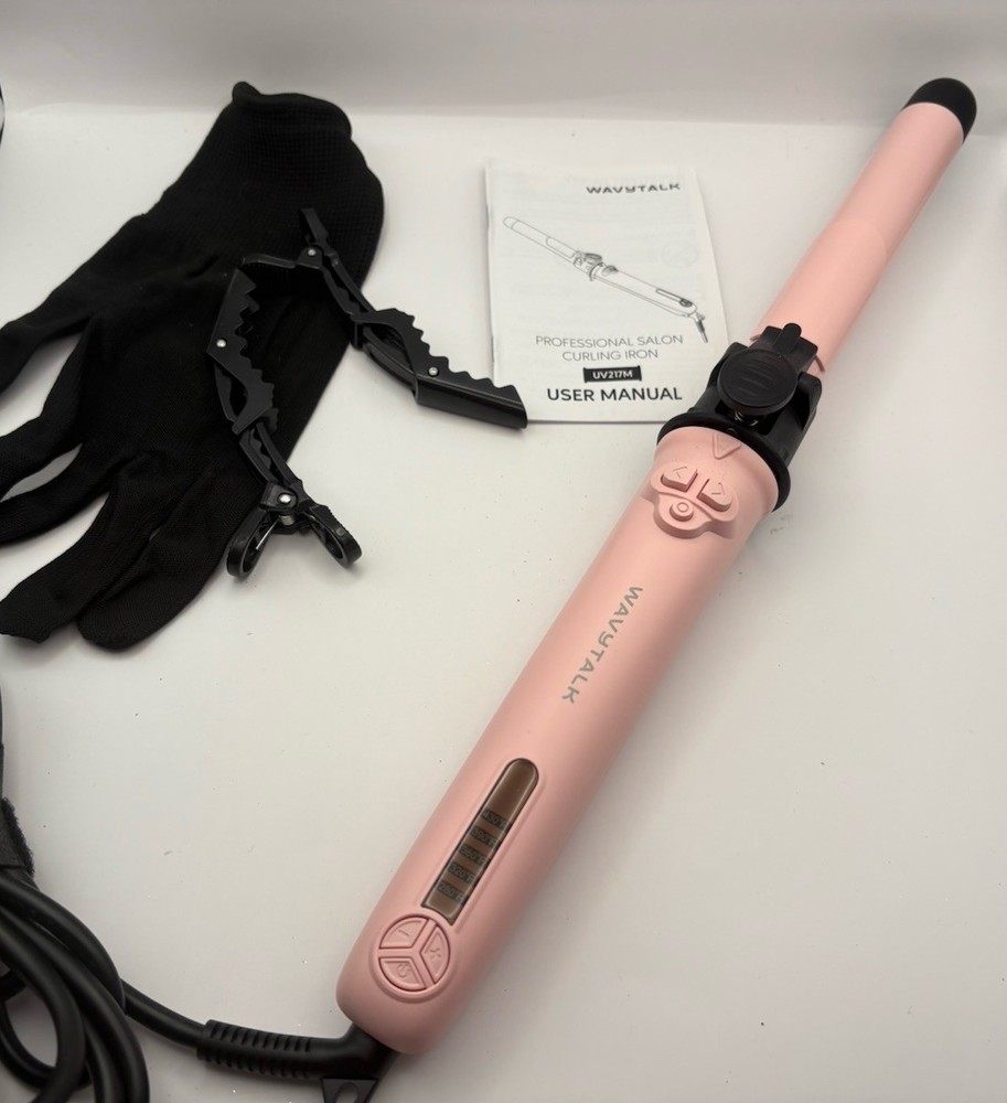 1 Inch Auto Rotating Curling Wand in Pink by Wavytalk