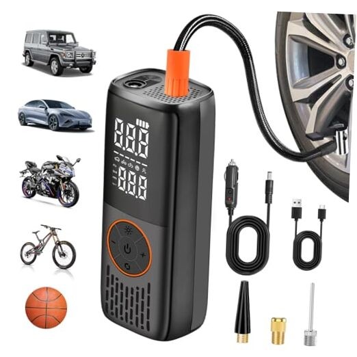 20000mAh Tire Inflator Portable Air Compressor, 150 PSI Auto Shut-Off Mini