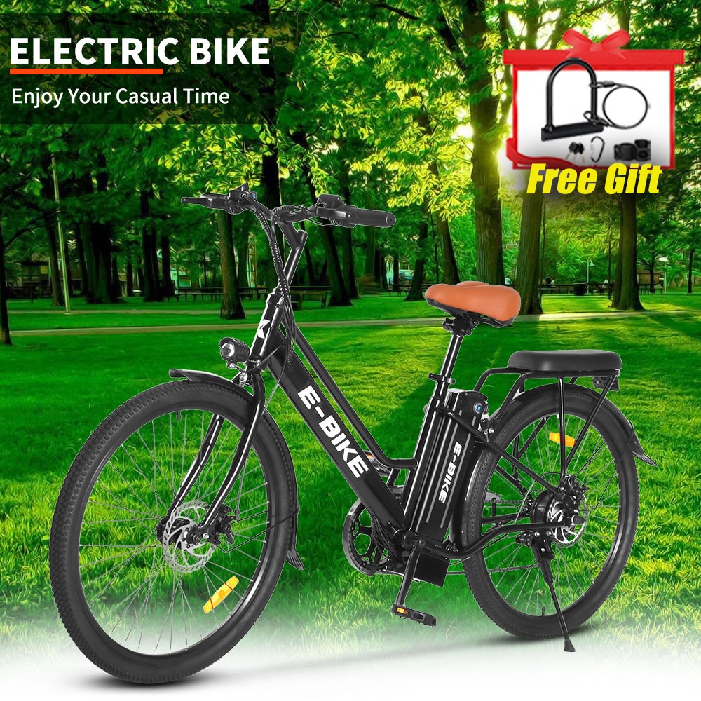 26 Inch Fat Tire 750W Electric Mountain Bike for Adults with Lithium Battery