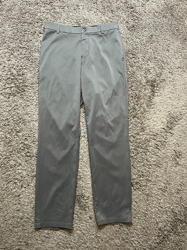 Nike Flex Pants Mens 32x32 Gray Straight Flat Front Dri Fit Swoosh Golfer Golf