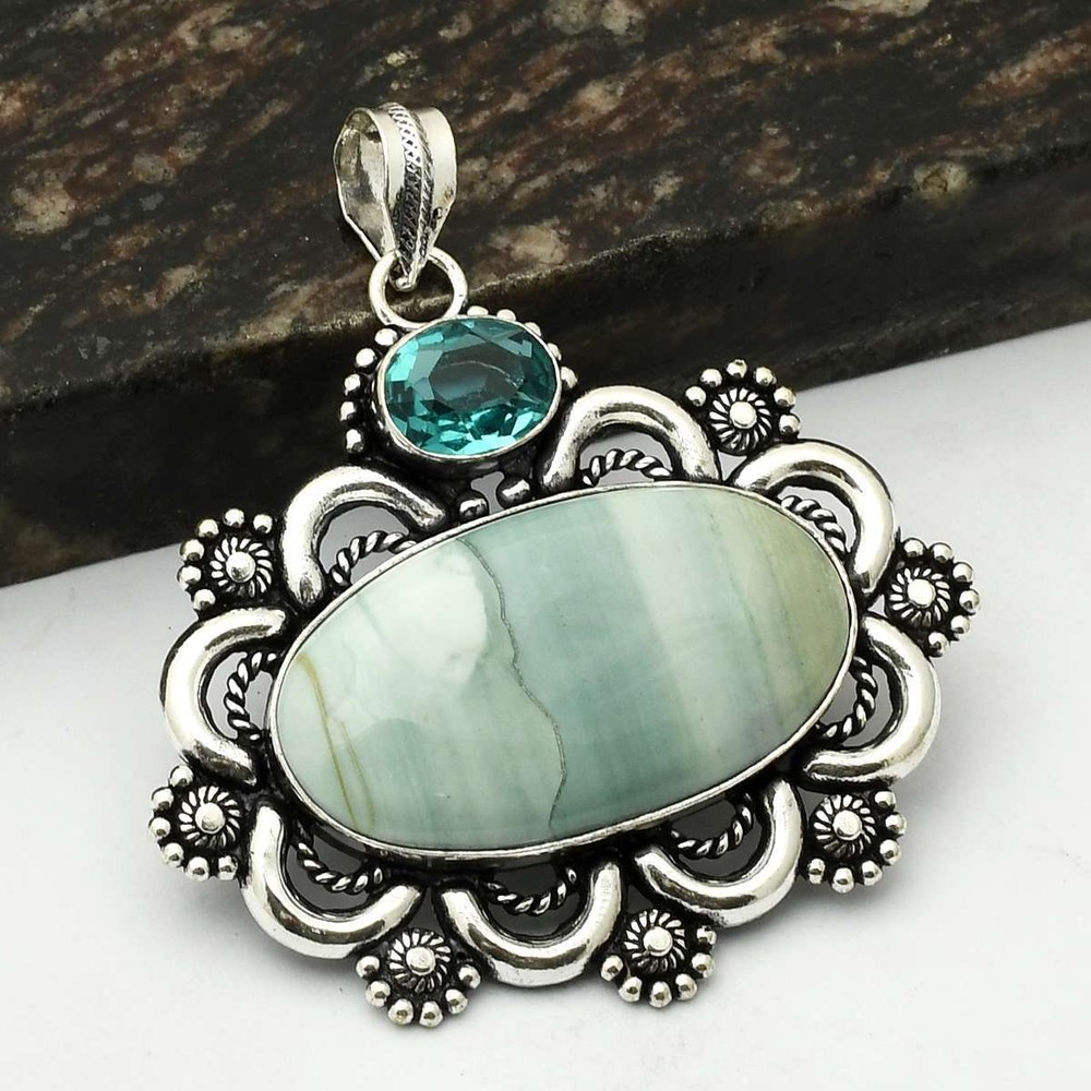 Dendrite Opal Apatite Gemstone Ethnic Handmade Pendant Jewelry  AP-12727