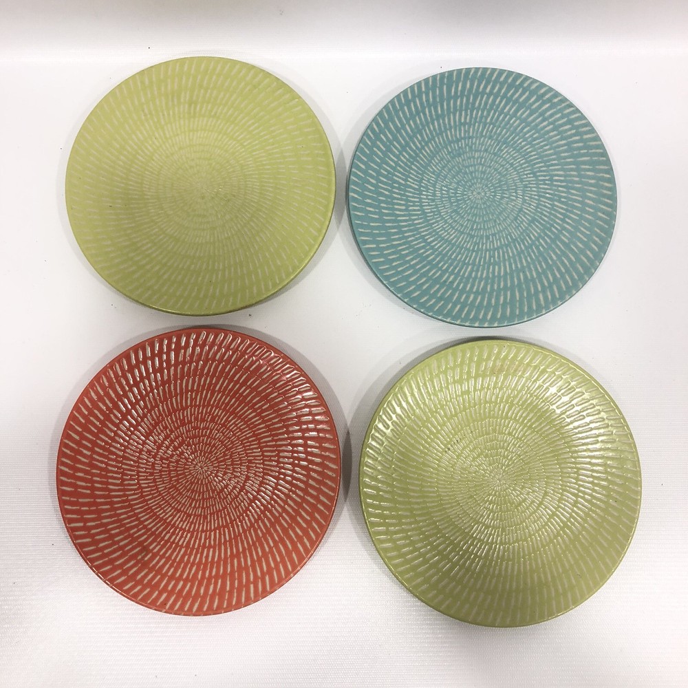 Crate & Barrel 4-Piece Spring Salad and Dessert Plate Set  