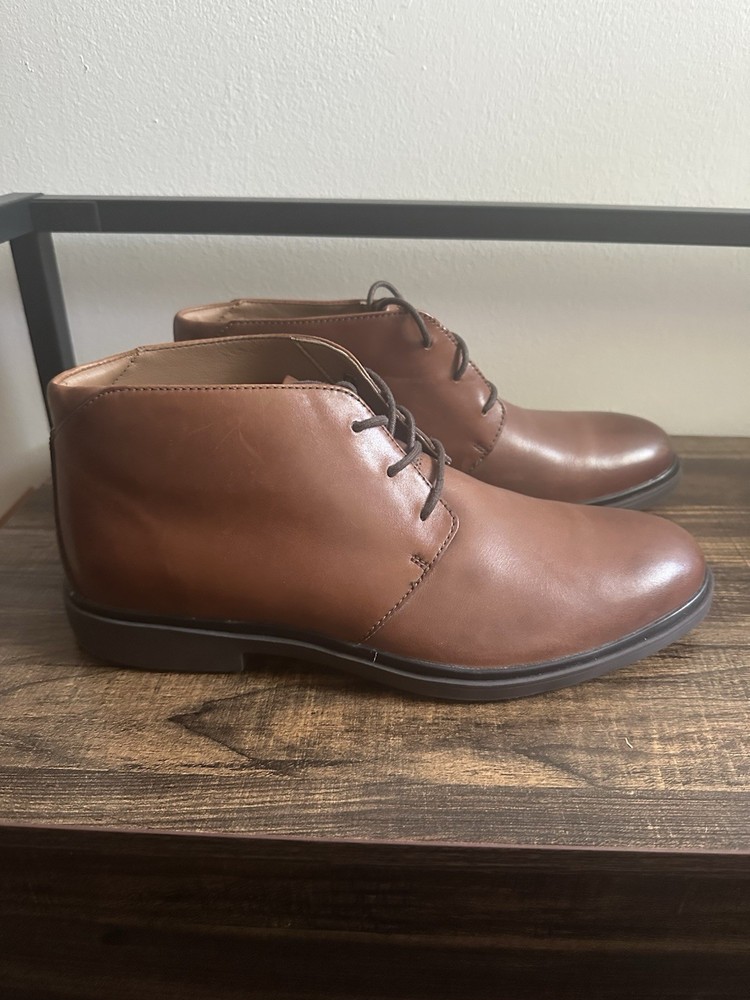 Clarks Unstructured Tan Leather US Men's Dress Shoes 8.5M