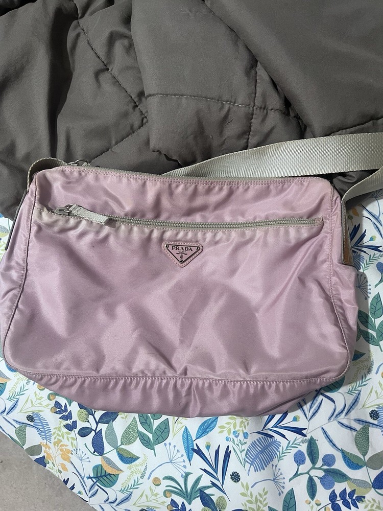 PRADA Medium Pink Nylon Messenger Crossbody Bag