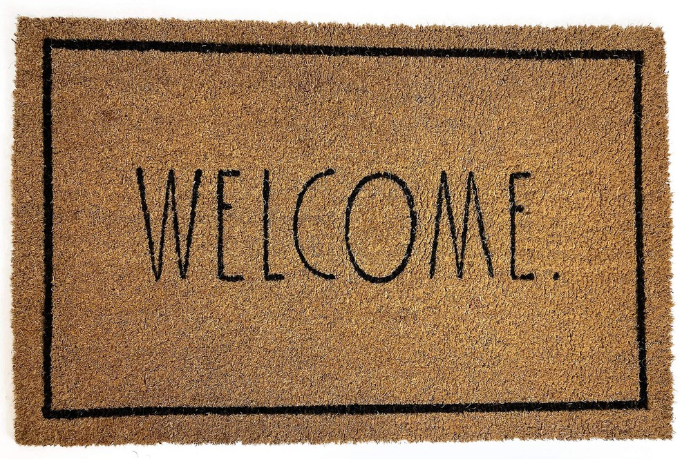 24x36 Welcome Door Mat with Coco Coir Coconut Fiber and Waterproof Design