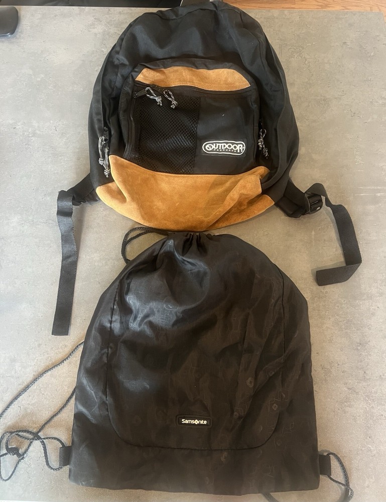 Outdoor Products Backpack Leather Bottom and Samsonite Bag Lot of 2 Bundle