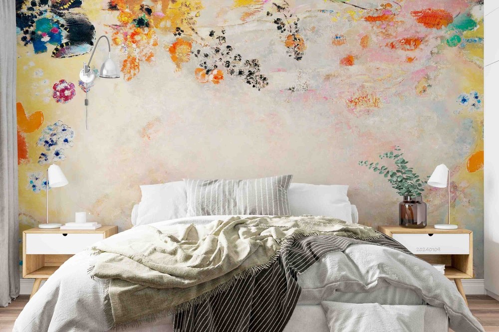 3D Colorful Floral Oil Painting Wall Murals Wallpaper Murals Wall Sticker