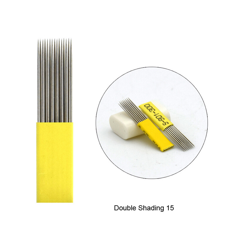Double Row Microblading 15 Needle SPMU Eyebrow Tattoo Blade 15F-image