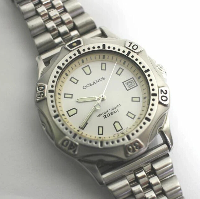 CASIO OCEANUS Men's watch OC-700 3-hand date SS male quartz silver from Japan