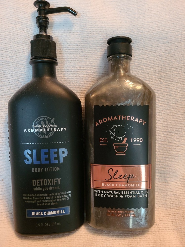 3PC Sleep Black Chamomile Aromatherapy Lotion Wash Set by Bath & Body Works