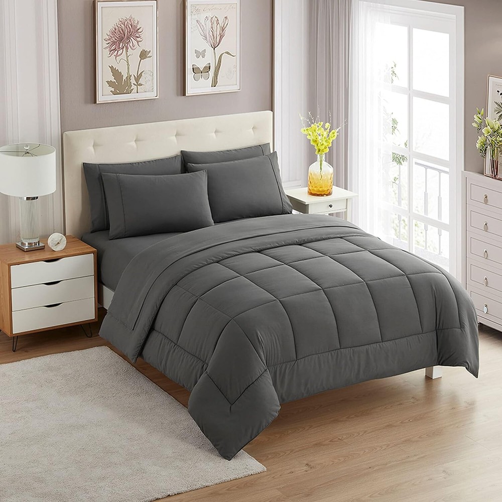 Full Size Comforter Set with Sheets - 7-Piece Bedding Collection - 1 Comforter,