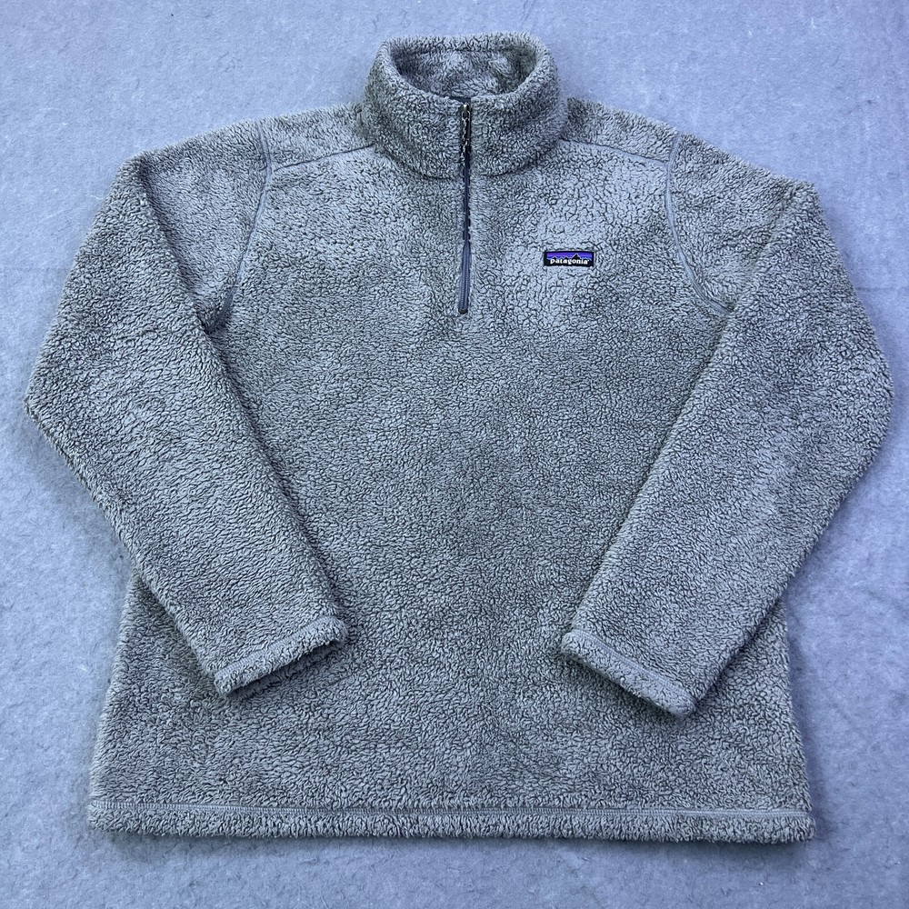 Patagonia Mens Large Gray Los Gatos 1/4 Zip Deep Pile Fleece Pullover for Outdoor Adventures