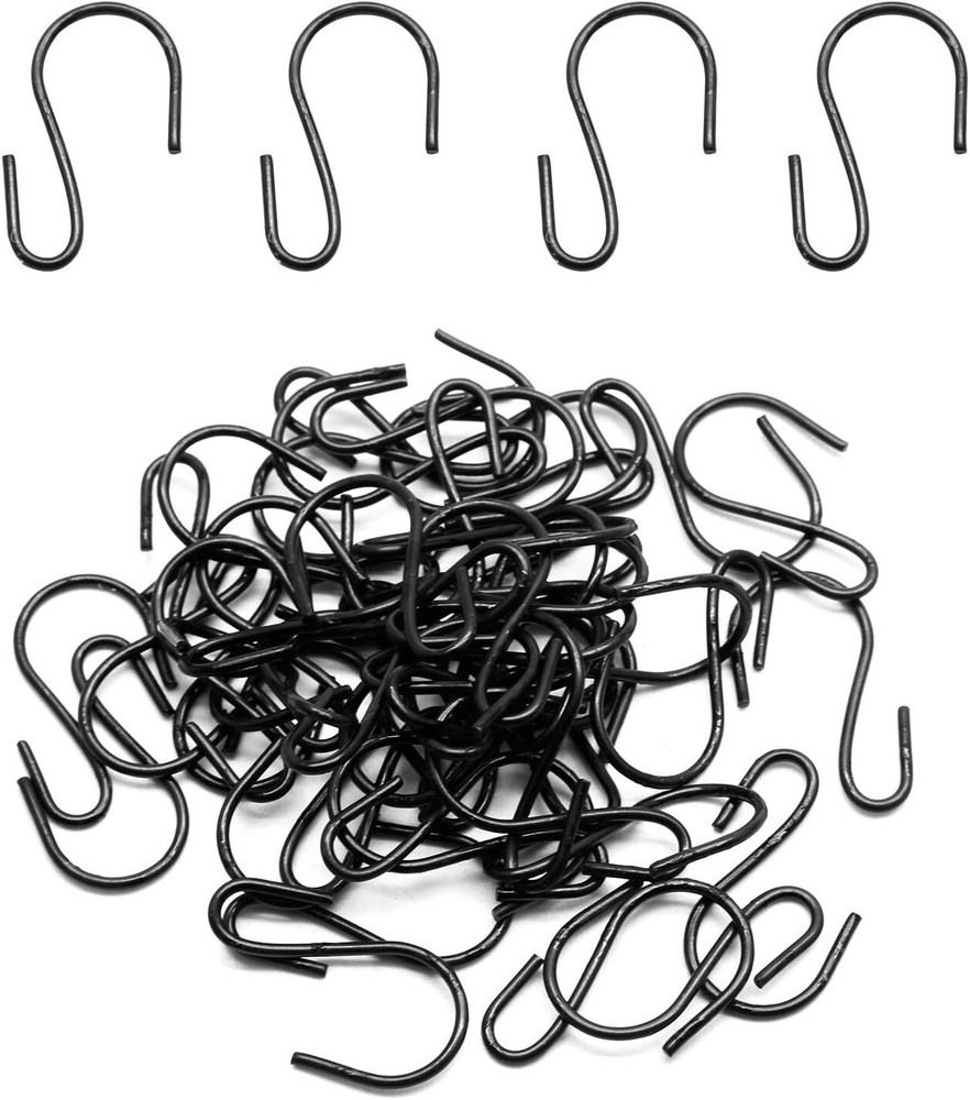 50PCS 1-Inch S-Shaped Mini Hooks for Jewelry and Ornament Storage
