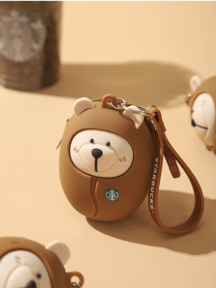 Starbucks 2023 China Summer Plastic Brown Coffee Bean Coin Bag