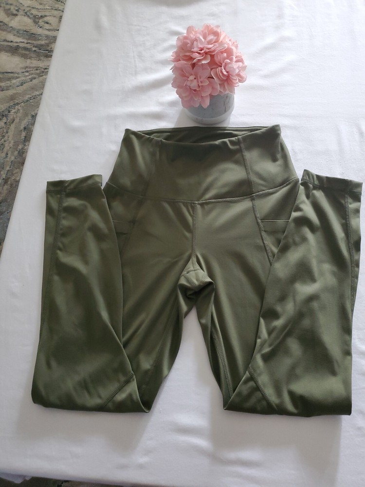 Members Mark Olive Green High-Rise Ankle Leggings Size Small-image