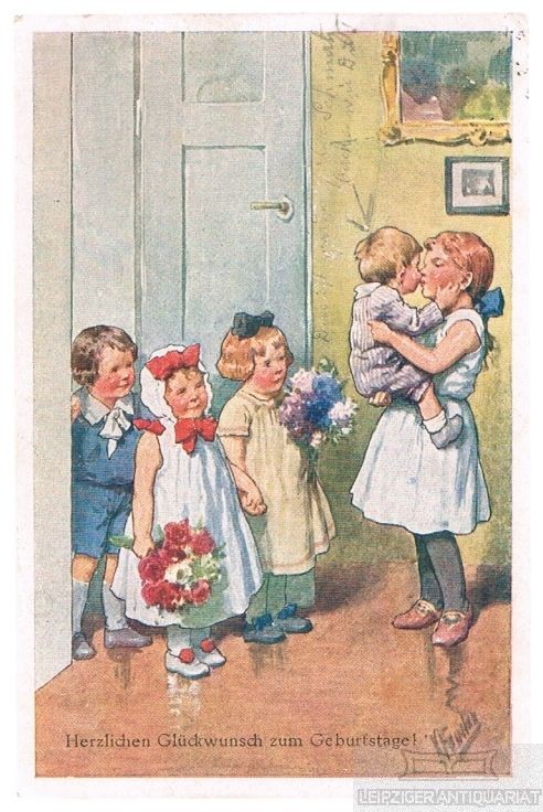Postcard Happy Birthday!, Postcard. Birthday Card, 1927