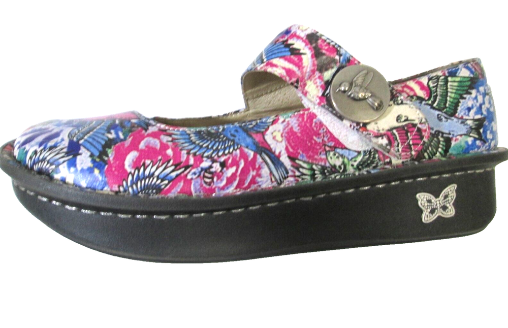 Alegria Paloma PAL-219 Multicolor Birds Mary Jane Shoes Sz 37 6.5   B20