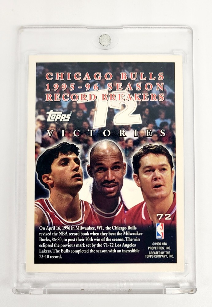 Chicago Bulls 72 Wins 1996-97 Topps Michael Jordan Scottie Pippen Dennis Rodman