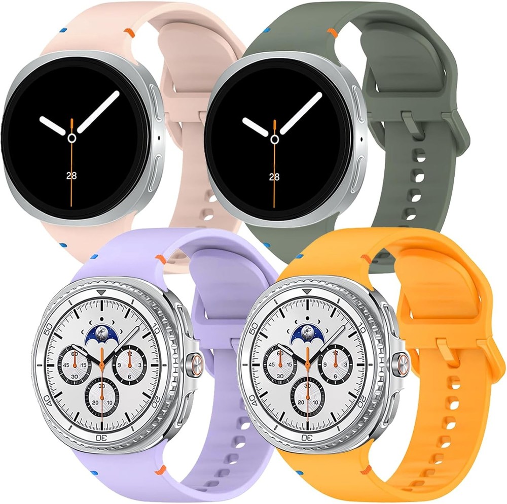 4 Pack Silicon Strap Compatible with Samsung Galaxy Watch 8 40mm 44mm