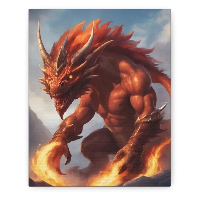 Fantasy Wall Art Flamebound Beast for Home Decor