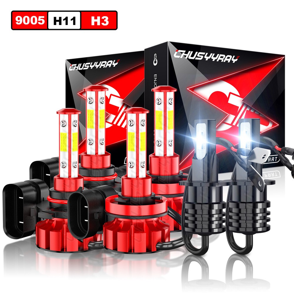 2005-2011 Cadillac STS 6X LED Headlight Bulb High Low Beam Fog Light Kit