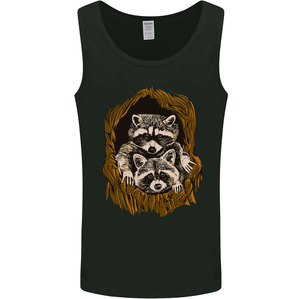Raccoons in a Tree Mens Vest Tank Top