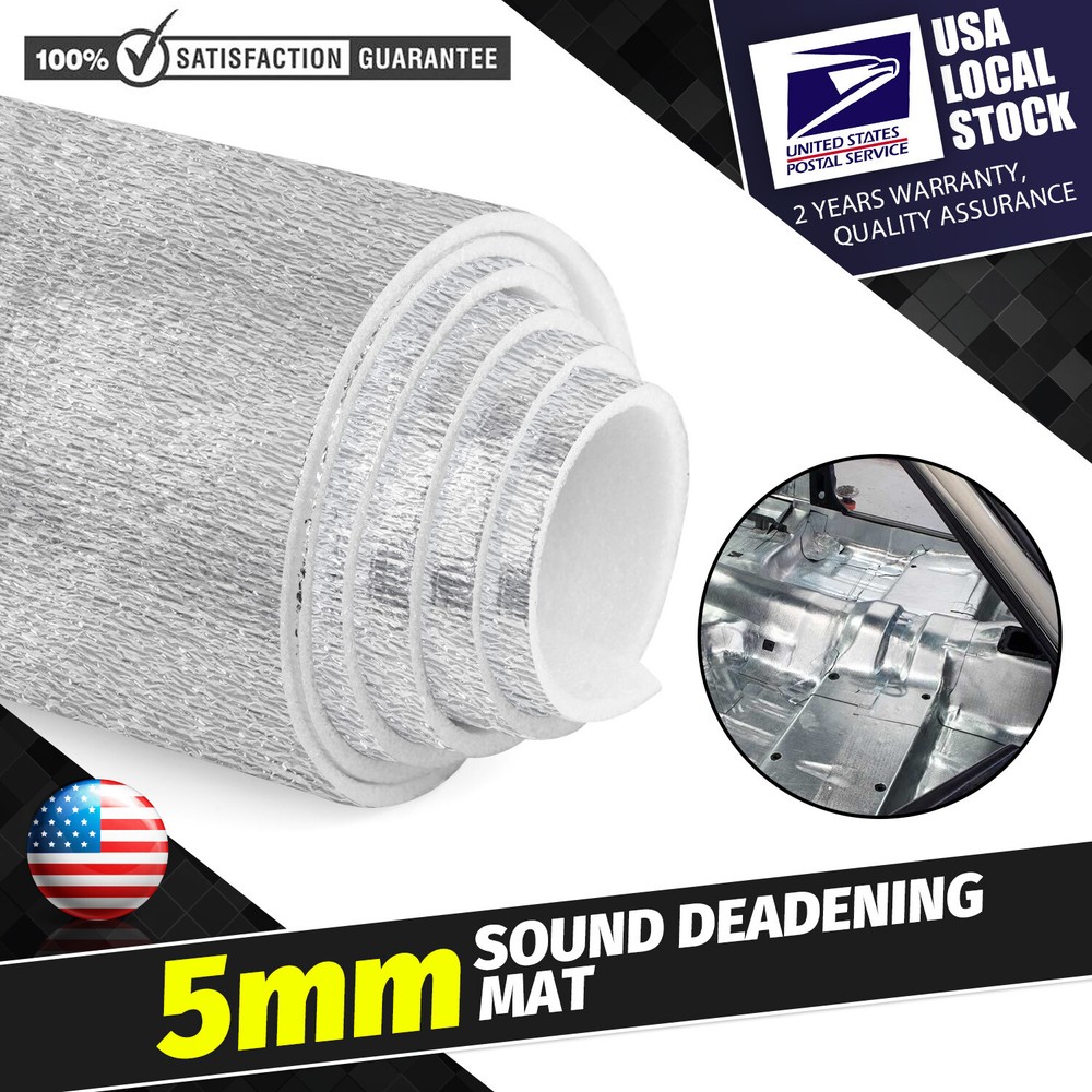 5mm Thick Sound Deadener Heat Shield Car Trunk Hood Floor Roof Insulation Mat US